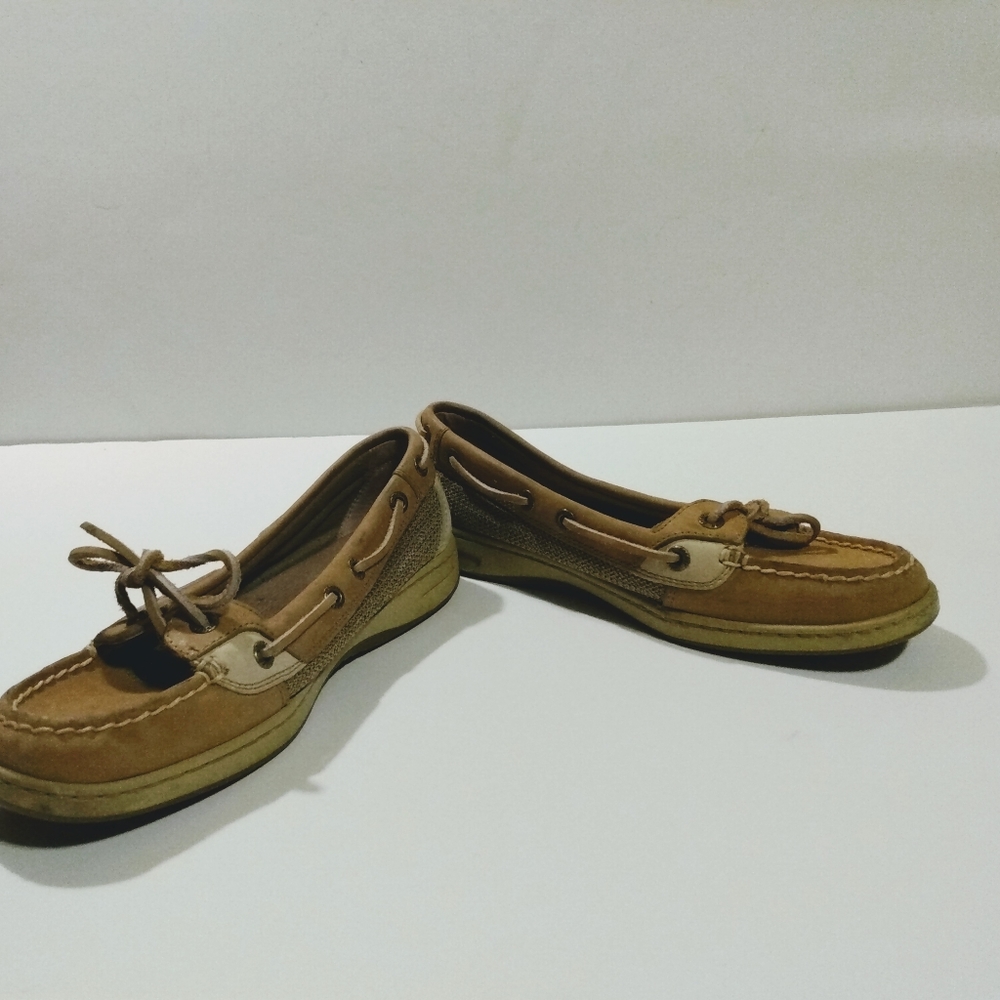 Sperry Top Sider 7M Tan Khaki Loafers Flats Casual shoes footwear Woman … - Picture 4 of 5